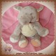 BENGY SOS DOUDOU ELEPHANT BEIGE ECRU FOULARD ORANGE 30 CM