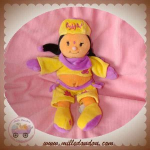 BABYNAT BABY NAT SOS DOUDOU POUPEE INDIENNE JAUNE VIOLET