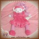 KIMBALOO SOS DOUDOU SOURIS BLANCHE PLAT ROBE ROSE