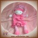 KIMBALOO SOS DOUDOU SOURIS BLANCHE PLAT ROBE ROSE