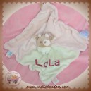 NOUKIE'S SOS DOUDOU VACHE LOLA BEIGE ROSE PLATE ETIQUETTES