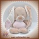 NATTOU DOUDOU LAPIN RIGOLO BEIGE QUASI PLAT ROSE NOEUD SOS