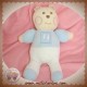 NOUNOURS DOUDOU OURS ECRU HAUT BLEU BLANC BEBE HOCHET SOS