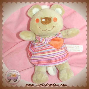 TIAMO TI AMO DOUDOU SOURIS OURS BEIGE ROBE COEUR SOS