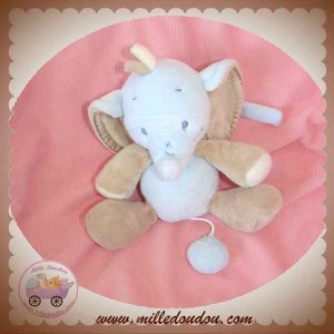 NATTOU SOS DOUDOU ELEPHANT BLEU BEIGE MUSICAL SOS