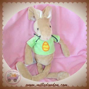 EGMONT TOYS SOS DOUDOU LAPIN KANGOUROU BEIGE HAUT VERT