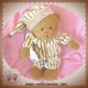 PLANET PLUCH DOUDOU OURS BEIGE PYJAMA RAYE OREILLER JEMINI