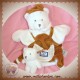 DOUDOU ET COMPAGNIE OURS MARIONNETTE MARRON CLAIR AVEC BEBE BLANC