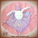 TEX DOUDOU LAPIN PLAT VIOLET MAUVE ECHARPE OISEAU COEUR SOS