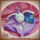 TEX DOUDOU LAPIN PLAT VIOLET MAUVE ECHARPE OISEAU COEUR SOS