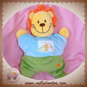 KIABI SOS DOUDOU LION JAUNE QUASI PLAT VERT BLEU P'TITE TRIBU 