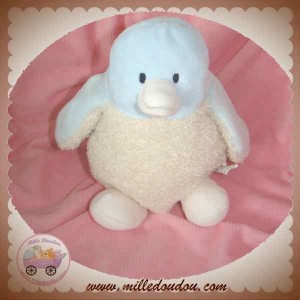 NATURE ET DECOUVERTES SOS DOUDOU PINGOUIN BLEU ECRU