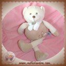 MALICE ET BULLE DOUDOU OURS ECRU BEIGE FEUILLES CP INTERNATIONAL SOS