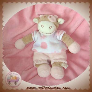 NOUKIE'S SOS DOUDOU VACHE DOTTY LOLA BEIGE HABIT ROND ROSE 