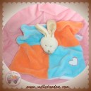 BABYNAT BABY NAT DOUDOU LAPIN BLANC PLAT ORANGE BLEU SOS