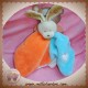 BABYNAT BABY NAT DOUDOU LAPIN BLANC PLAT ORANGE BLEU SOS