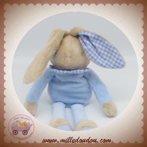 KLORANE DOUDOU LAPIN BEIGE CORPS BLEU SOS