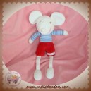 SUCRE D'ORGE DOUDOU SOURIS BLANCHE RAYE BLEU SHORT ROUGE SOS