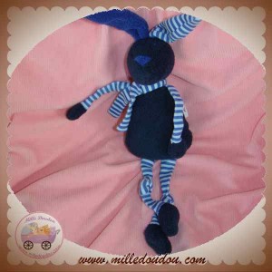 BOUT'CHOU MONOPRIX DOUDOU LAPIN BLEU MARINE RAYE BLEU