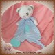 MAXITA SOS DOUDOU OURS BLANC PLAT RAYE BLEU ETOILE