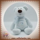 LUMINOU DOUDOU SOS OURS BLEU ECHARPE RAYE COEUR