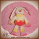 BABY LUNA DOUDOU LAPIN ECRU ROSE JAUNE ETOILE IDIS SOS