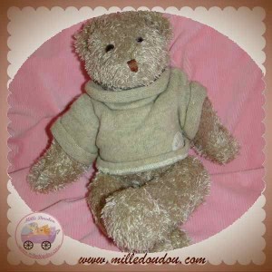 MOULIN ROTY SOS DOUDOU OURS BASILE ET LOLA MARRON BEIGE PULL