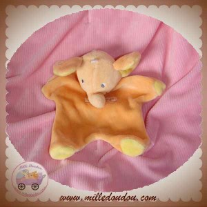 SUCRE D'ORGE DOUDOU ELEPHANT PLAT ORANGE JAUNE SOS