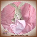 GRAIN DE BLE DOUDOU LAPIN GRIS TAUPE MOUCHOIR ROSE ZANNIER 