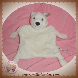 WWF SOS DOUDOU OURS PLAT OKO ECRU BLANC NOEUD