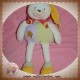 DOUDOU ET COMPAGNIE LAPIN LAPINOU VERT MAUVE JAUNE 33 CM