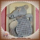 HISTOIRE D'OURS DOUDOU LOUP VAGABOND PANTIN GRIS 46 CM SOS