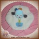 POMMETTE DOUDOU LAPIN OURS BLEU PLAT BLANC SOS