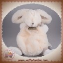 DOUDOU ET COMPAGNIE LAPIN BONBON PLAT BLANC TAUPE POIL SOS DC2123