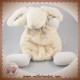 DOUDOU ET COMPAGNIE LAPIN BONBON PLAT BLANC TAUPE POIL SOS DC2123