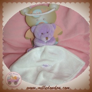 BABYNAT BABY NAT DOUDOU OURS VIOLET MAUVE MOUCHOIR SOS