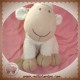 NATURE ET DECOUVERTES DOUDOU MOUTON ECRU BEIGE CUIR RETOURNE SOS