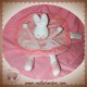 KIMBALOO SOS DOUDOU LAPIN BLANC PLAT ROND ROSE COEUR