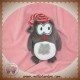 TAPE A L'OEIL DOUDOU HIBOU GRIS BONNET RAYE ROUGE SOS