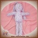 PETIT BATEAU DOUDOU LAPIN BLANC FLEUR MAUVE VIOLET SOS