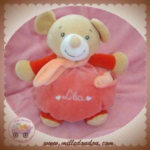 NOUNOURS DOUDOU SOURIS LEA BOULE ROSE SAUMON SOS