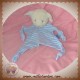 TOPOLINO SOS DOUDOU MOUTON BLANC PLAT RAYE BLEU TISSU