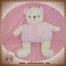 RUBI SOS DOUDOU OURS BLANC ROSE NOEUD SATIN  SOS