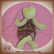 MOULIN ROTY SOS DOUDOU GRENOUILLE VERTE PLAT TISSU RAYE