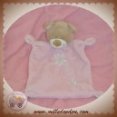 KIABI SOS DOUDOU OURS BEIGE PLAT ROSE MARGUERITE FLEUR NICOTOY