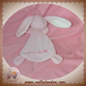 GRAIN DE BLE SOS DOUDOU LAPIN PLAT ROSE FLEURS