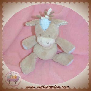 NATTOU DOUDOU CHEVAL RIGOLO BEIGE BLEU HOCHET SOS