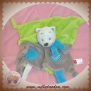 TEX SOS DOUDOU OURS PLAT VERT GRIS NOEUD SOS