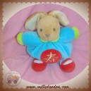 KALOO DOUDOU LAPIN BEIGE BOULE BLEU ROUGE CHINOIS SOS