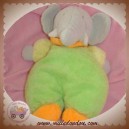 NOUNOURS DOUDOU ELEPHANT GRIS CORPS VERT ORANGE SOS